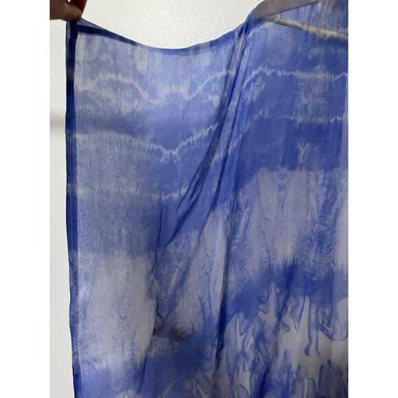 Soft Surroundings Origins Sheer Embroidered Kimono Top L/XL Blue Boho Artsy - Picture 5 of 7